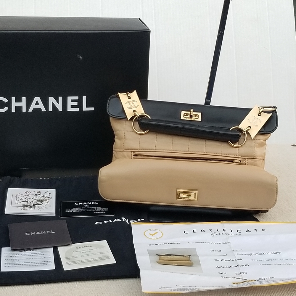Chanel Mini Two Tone Double Flap Mademoiselle Reissue Satchel